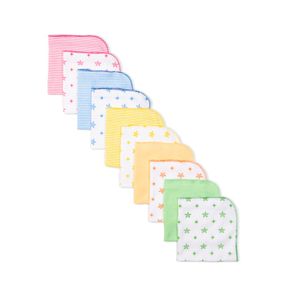 Assorted interlock face napkins ( Pack of 10 )