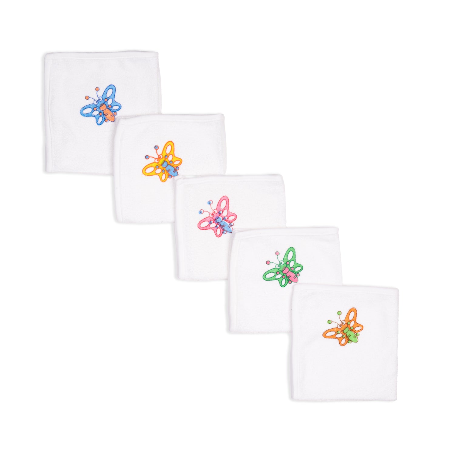 White Face Napkins With Butterfly Prints