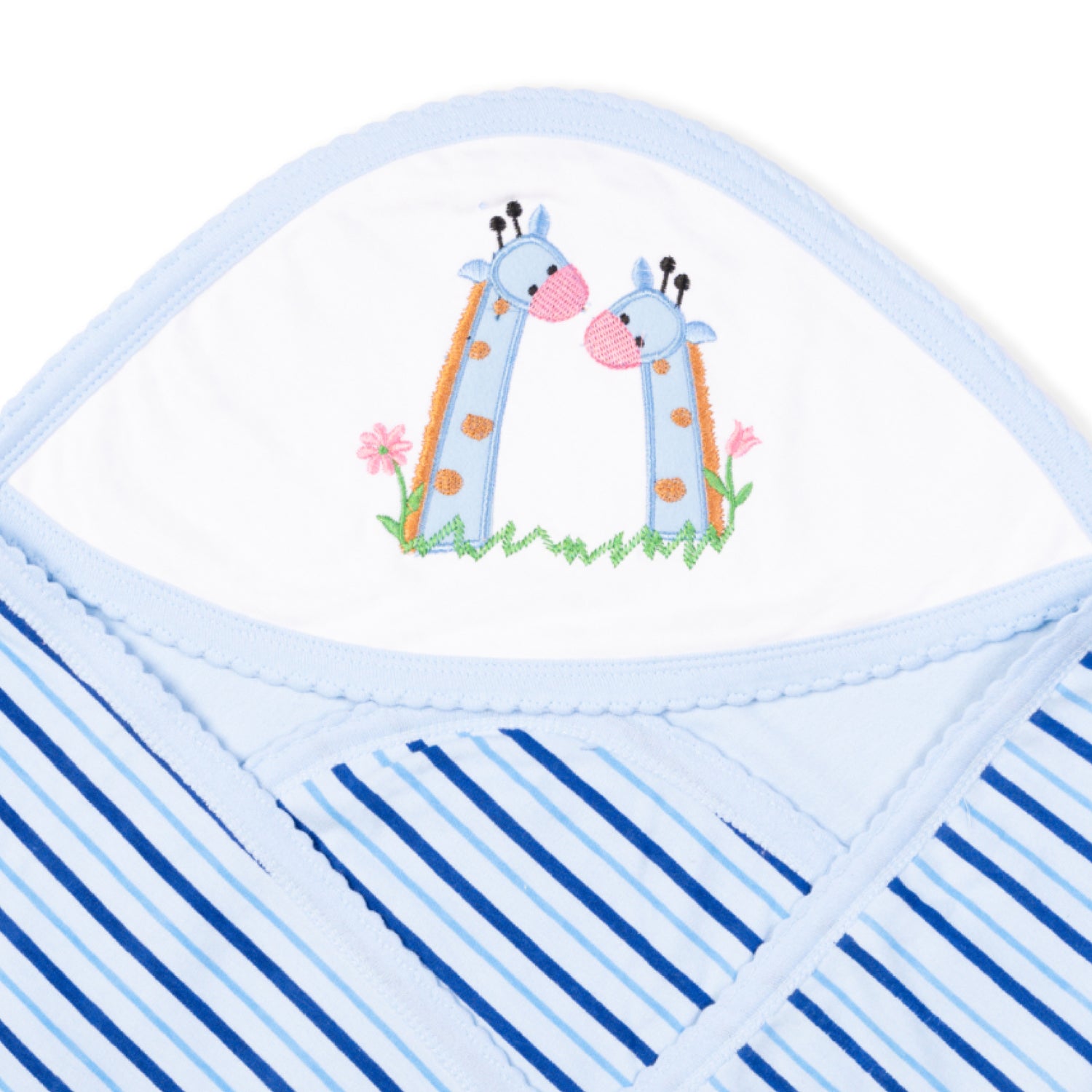 Baby Hooded Towel Interlock Stripes